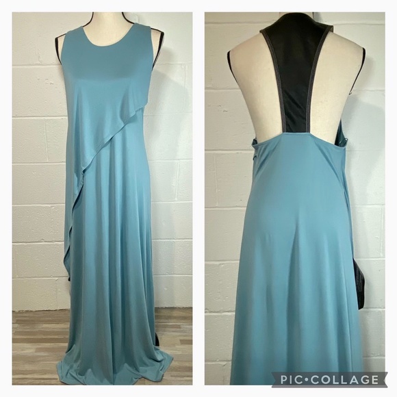 BCBG Max Azaria Maxi dress w Faux Leather Back - Picture 1 of 15